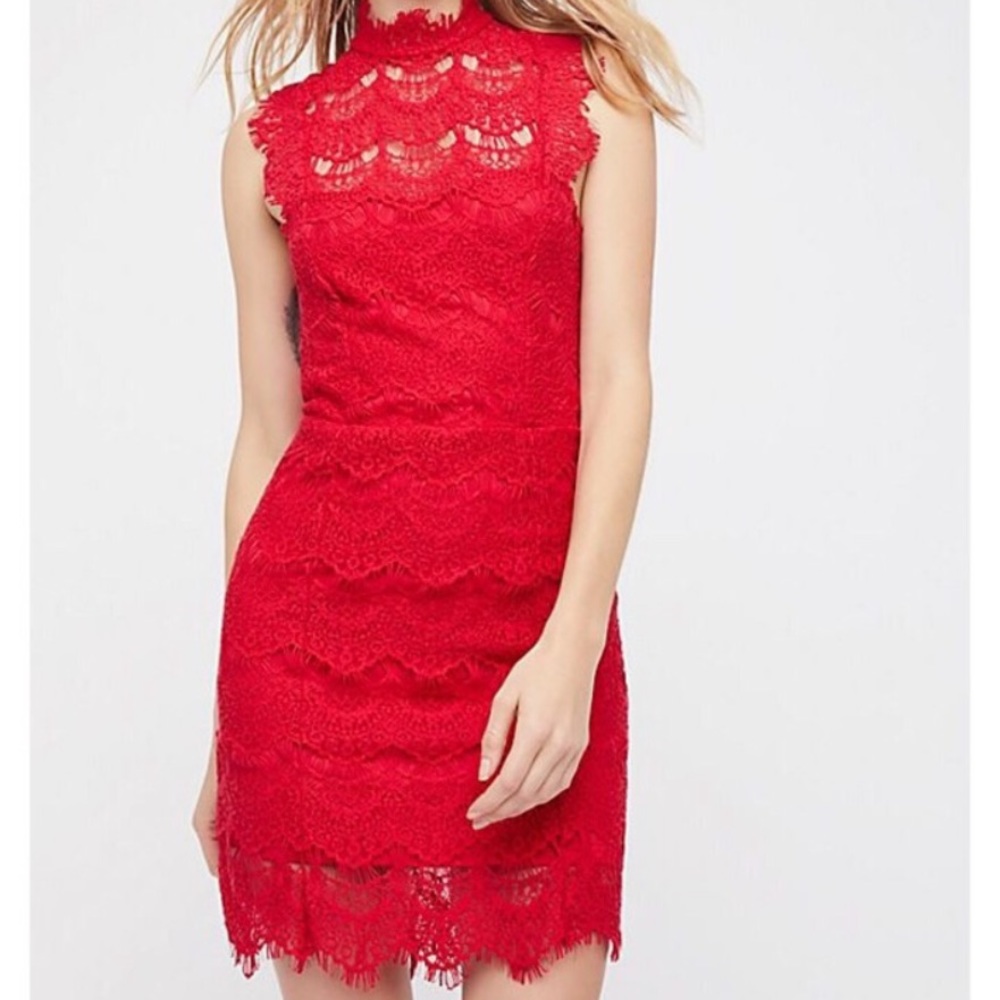 Free People Daydream Lace Mini Dress